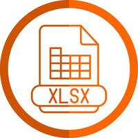 xlsx ligne Orange cercle icône vecteur