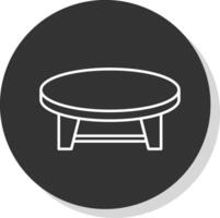 café table ligne gris cercle icône vecteur