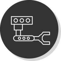 industriel robot ligne gris cercle icône vecteur