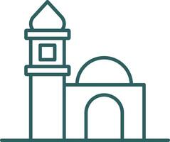 mosquée ligne pente rond coin icône vecteur