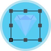 diamant plat multi cercle icône vecteur