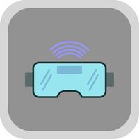 vr des lunettes plat rond coin icône vecteur