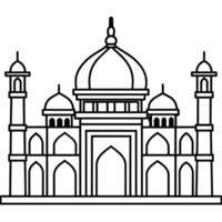 mosquée contour illustration numérique coloration livre page ligne art dessin vecteur