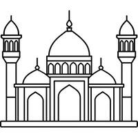 mosquée contour illustration numérique coloration livre page ligne art dessin vecteur