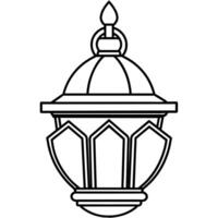 mosquée lampe contour illustration numérique coloration livre page ligne art dessin vecteur