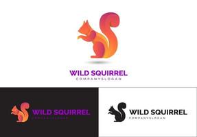 concept de logo dégradé écureuil sauvage vecteur