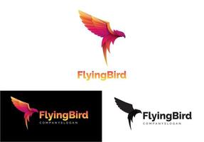 concept de logo dégradé oiseau volant vecteur