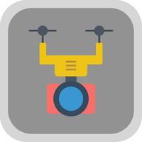 caméra drone plat rond coin icône vecteur