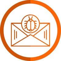 email virus ligne Orange cercle icône vecteur