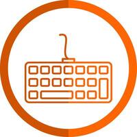 clavier ligne Orange cercle icône vecteur