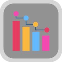 Statistiques plat rond coin icône vecteur