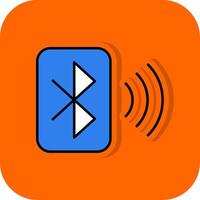 Bluetooth rempli Orange Contexte icône vecteur