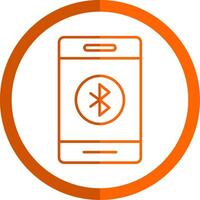 Bluetooth ligne Orange cercle icône vecteur