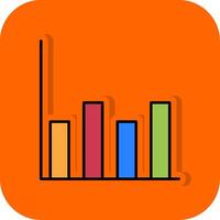 diagramme rempli Orange Contexte icône vecteur