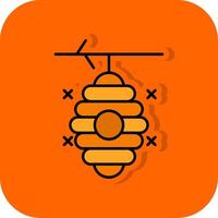 ruche rempli Orange Contexte icône vecteur