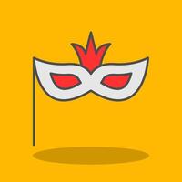 carnaval masque rempli ombre icône vecteur