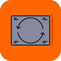 synchroniser rempli Orange Contexte icône vecteur