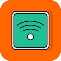 Wifi rempli Orange Contexte icône vecteur