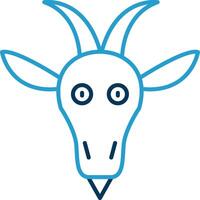 chèvre ligne bleu deux Couleur icône vecteur