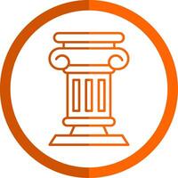pilier ligne Orange cercle icône vecteur