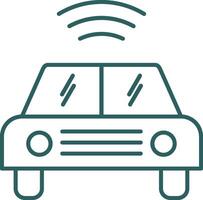 autonome voiture ligne pente rond coin icône vecteur