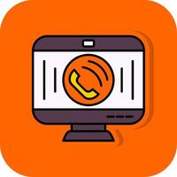 téléphone appel rempli Orange Contexte icône vecteur