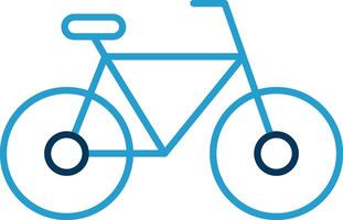 vélo ligne bleu deux Couleur icône vecteur