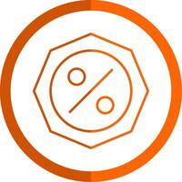 disque ligne Orange cercle icône vecteur
