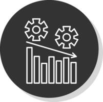 la gestion ligne gris cercle icône vecteur