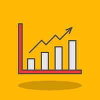 croissance graphique rempli ombre icône vecteur