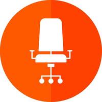 chaise glyphe rouge cercle icône vecteur