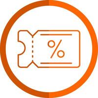 coupon ligne Orange cercle icône vecteur