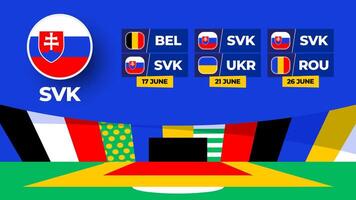 la slovaquie Football 2024 rencontre contre ensemble. nationale équipe drapeau 2024 et groupe étape championnat rencontre contre équipes vecteur