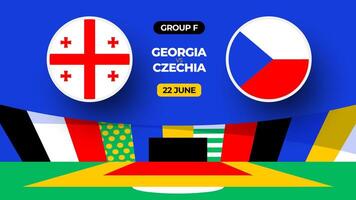 Géorgie contre tchèque Football 2024 rencontre contre. 2024 groupe étape championnat rencontre contre équipes intro sport arrière-plan, championnat compétition vecteur
