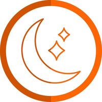 lune ligne Orange cercle icône vecteur