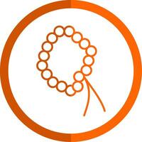 chapelet ligne Orange cercle icône vecteur