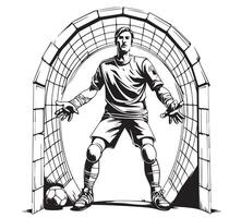 Football illustration, Football gardien de but vecteur