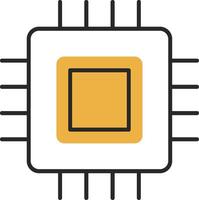 circuit planche écorché rempli icône vecteur