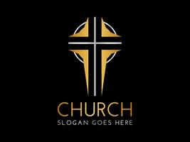 chrétien église logo avec traverser vecteur
