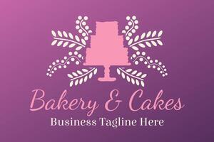 rose boulangerie et Gâteaux agréable logo conception vecteur