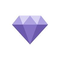 énorme brillant violet gemme plat illustration. bijoux diamant cristal carat symbole de richesse vecteur