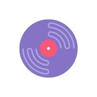 violet arrondi vinyle record Haut vue illustration musical gramophone longue jouer album disque vecteur