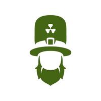 Saint patrick's journée irlandais chanceux lutin chapeau trèfle sans visage silhouette ancien icône vecteur plat