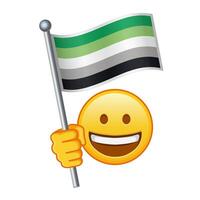 emoji avec un romantique fierté drapeau grand Taille de Jaune emoji sourire vecteur