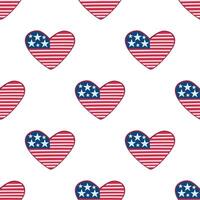 Etats-Unis cœur drapeau. 4e de juillet. sans couture modèle. illustration vecteur