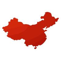 Chine monde carte icône la géographie emplacement Asie vecteur