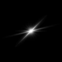 éblouissement étoile sur noir. lumière clignote. éléments avec lueur effet vecteur