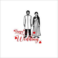 shubh vivah et content mariage décoratif calligraphielettrage conception pour mariage anniversaire salutations illustration vecteur