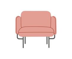 rose fauteuil scandinave isolé sur blanc fondpour le intérieurs de pièces. illustration plat style vecteur