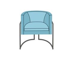 bleu fauteuil scandinave isolé sur blanc fondpour le intérieurs de pièces. illustration plat style vecteur